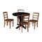 International Concepts 36 in. Solid Wood Round Extension Dining Table with 4 Chairs in Black/Distressed Oak K46-36RXT-23-C42-2-4 - alternate 1